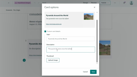Thumbnail for Change the title or description of embedded content cards in ArcGIS StoryMaps